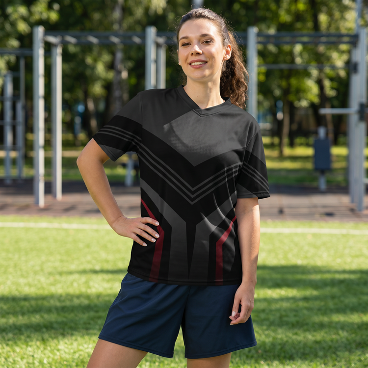 Unisex Fußball T-Shirt mit V-Ausschnitt, schnelltrocknend, bedruckbar, in 2XS-6XL, von BUYATHOME24, zeigt sportliches Shirt