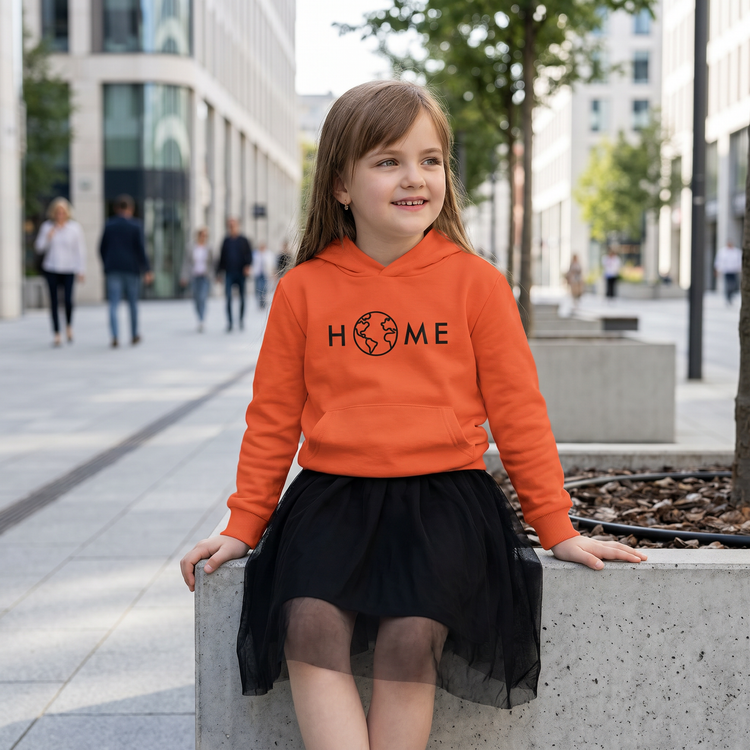 Grafik Kinder Hoodie von BUYATHOME24, Unisex, aus 100% Baumwolle, für Kinder 4-12 Jahre, mit buntem Druck auf der Vorderseite