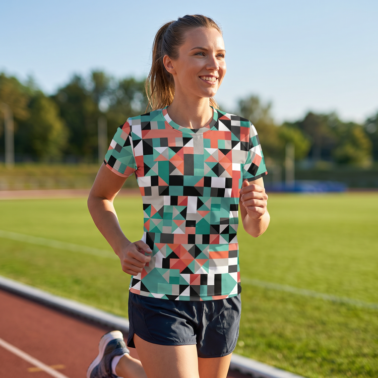 Damen Sportshirt aus Vier-Wege-Stretch, in XS bis 2XL, bequemes T-Shirt für Sport und Freizeit, in verschiedenen Farben.
