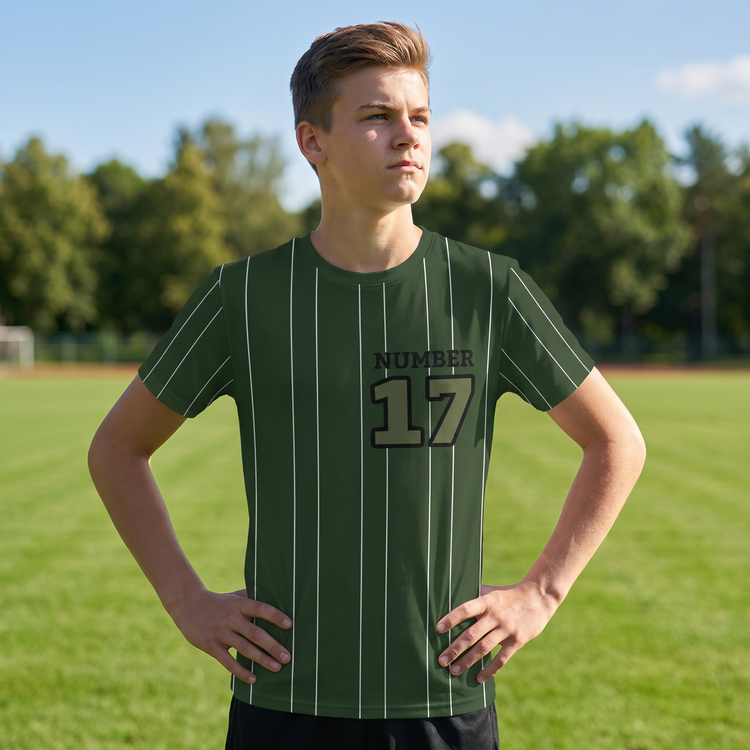 Unisex Kinder-Sportshirt mit Fußballmotiv, Jersey, in Größe 134-170 cm, von BUYATHOME24, bequemes T-Shirt für Jungen und Mädchen