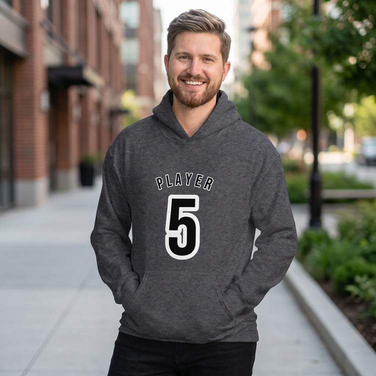 Grafik Hoodie Herren und Damen, Baumwolle, unisex, mit Player 5 Design, in S-5XL, bequem und modisch.