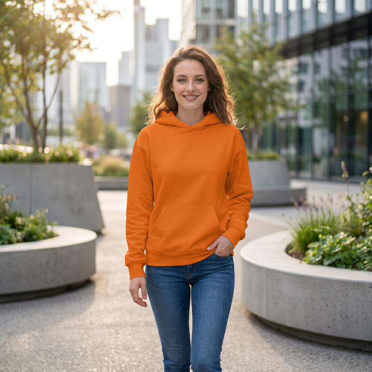 Oranger Unisex Hoodie mit Allover-Print, Kapuzenpullover in XS bis 3XL, bequem und stylisch von BUYATHOME24