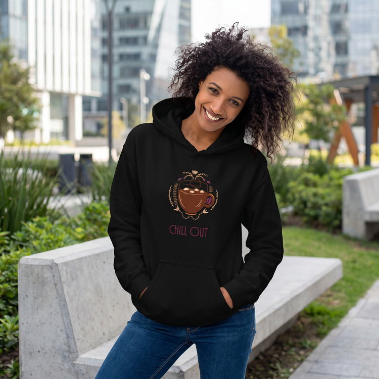 Grafik Damen Hoodie von BUYATHOME24, bequemer Baumwollkapuzenpullover mit bedruckbarem Design, in S bis 5XL erhältlich.