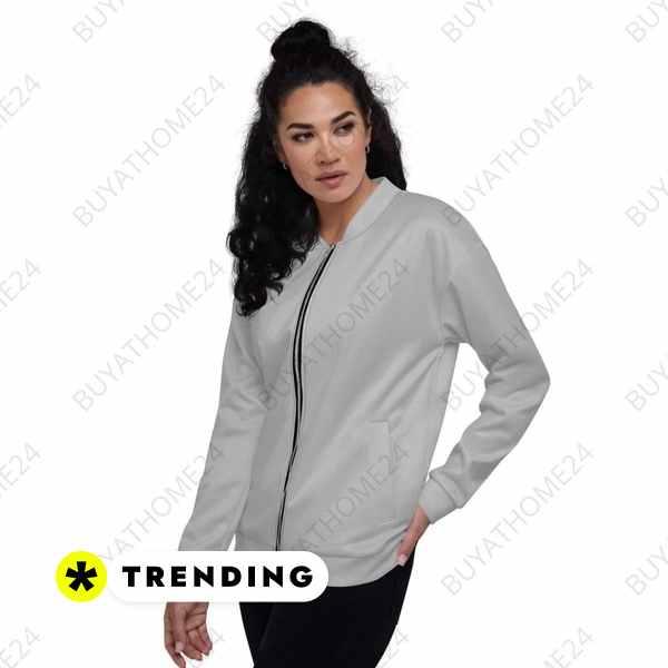 Damen-Bomberjacke aus Polyester in XS-3XL mit YKK-Reißverschluss, unisex, kurze Jacke, modisches Design, BUYATHOME24