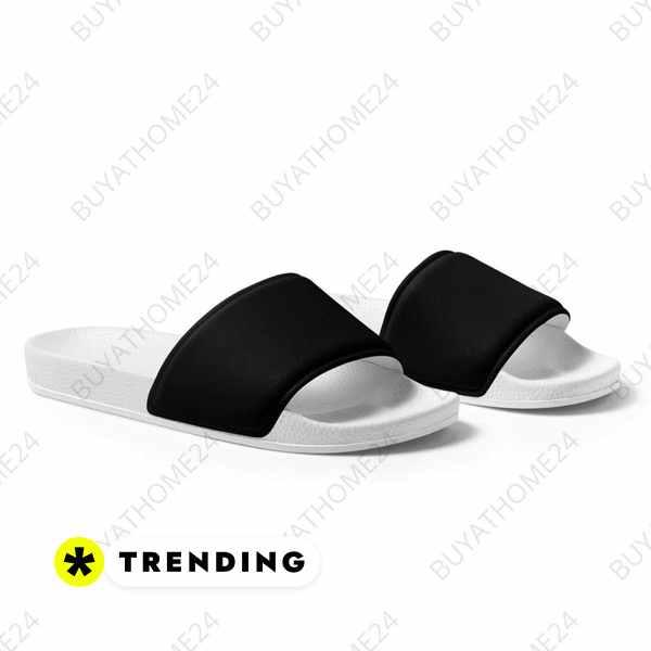 Damen Badeschuhe aus Kunstleder in Größe 36-44 mit PU-Sohle, bequeme Badeschlappen von BUYATHOME24