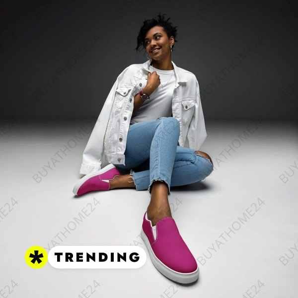 Damen Canvas Slipper von BUYATHOME24, bequemes Slip-On Schuhwerk in Größe 35-44, bedruckbar, leicht und vielseitig für den Sommer