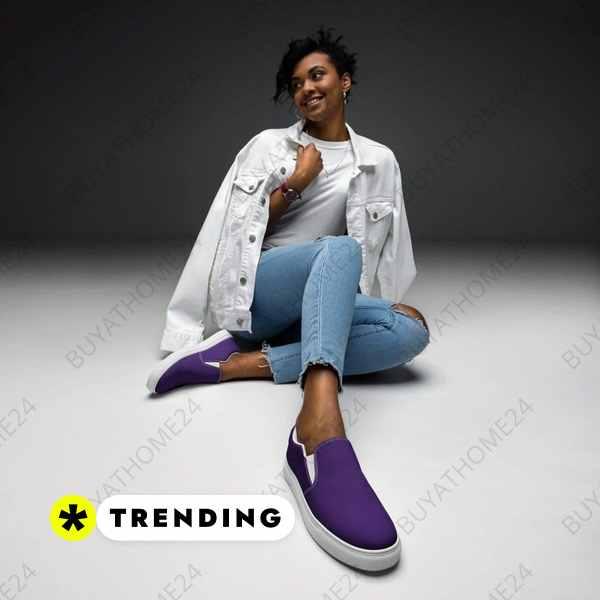 Damen Canvas Slipper von BUYATHOME24, atmungsaktive Slip-Ons mit EVA-Sohle, in Größe 35-44, bequemes Schuhwerk für Damen
