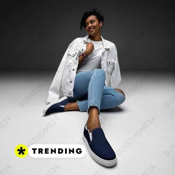Damen Canvas Slipper von BUYATHOME24, atmungsaktive Slip-Ons mit EVA-Sohle, in Größe 35-44, bequeme Freizeitschuhe