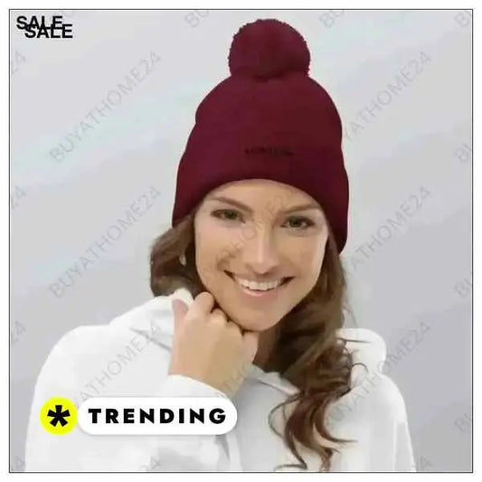 ▻ Bommel Wintermütze I Herren & Damen Beanie 51 cm - 55 cm BUYATHOME24®