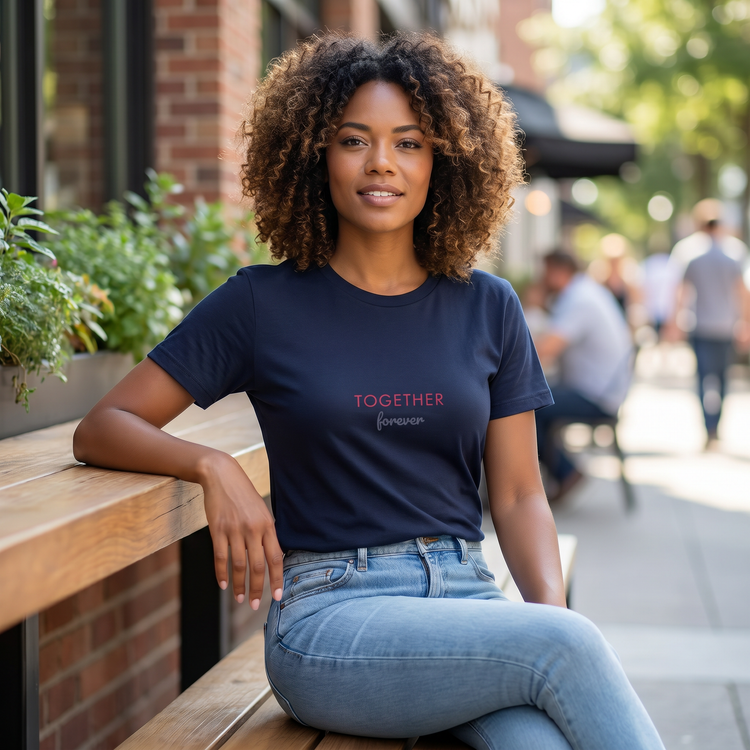 Damen Grafik T-Shirt aus Baumwolle, rundhals, bedruckbar, in S bis 3XL, mit modernen Design und bequemer Passform