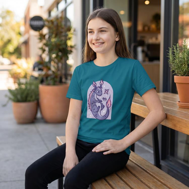 Unisex Kurzarm T-Shirt mit Drachen Motiv für Kinder 3-14 Jahre, bedruckbares Grafik-Shirt von BUYATHOME24