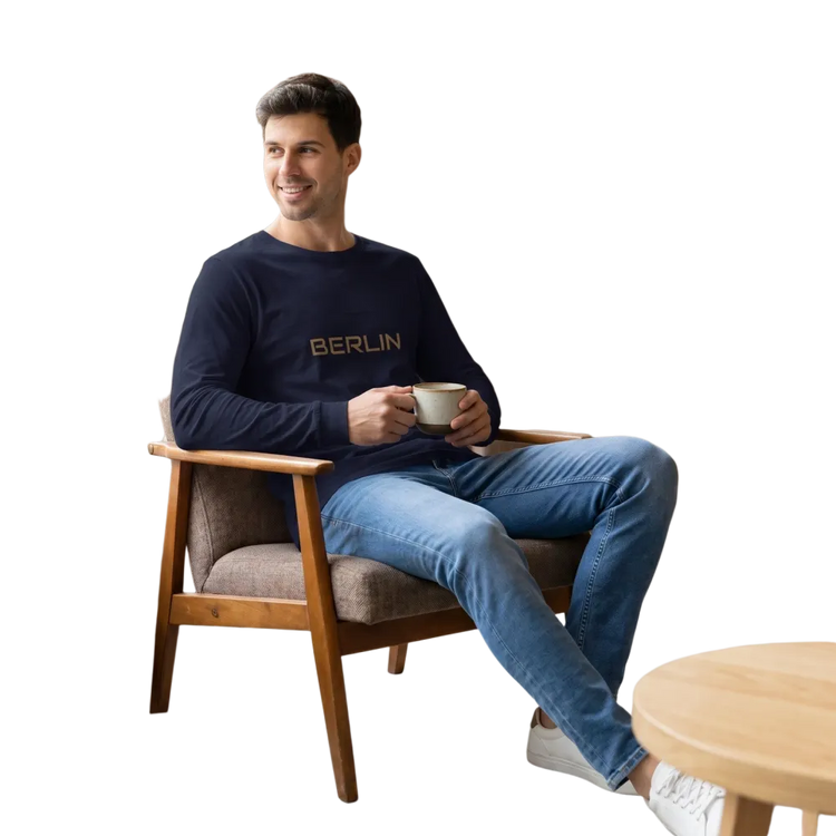 Unisex Langarm Sweatshirt aus Baumwolle mit Berlin Grafik, bedruckbar, in XS bis 2XL, von BUYATHOME24