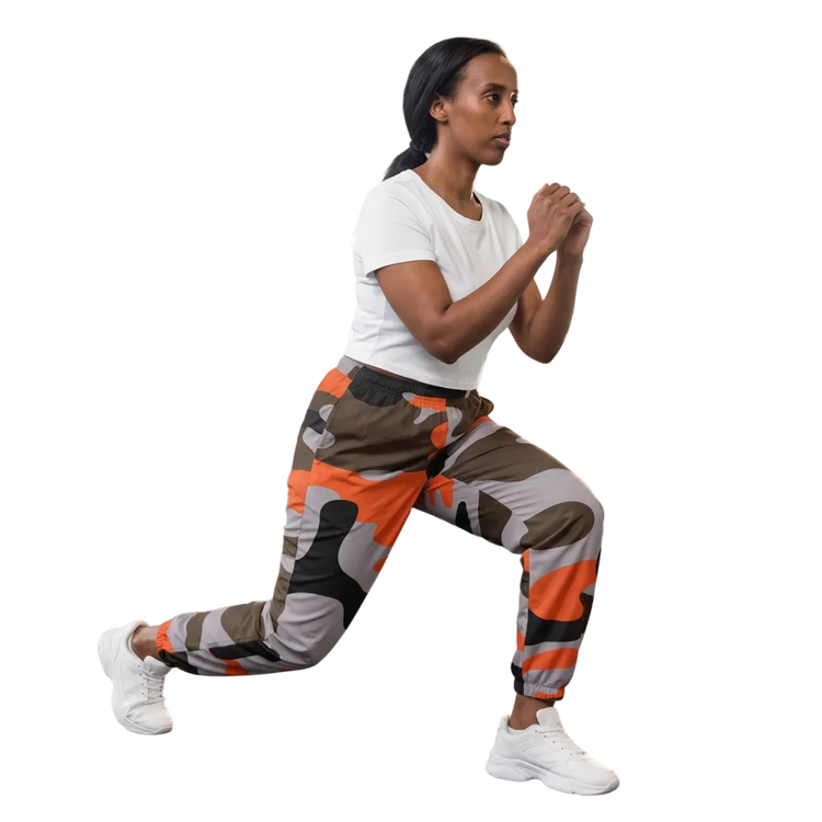 Braun Camouflage Unisex Trainingshose, wasserabweisende Sporthose, XS-3XL, bequemes Sport- und Freizeithose für Männer und Frauen