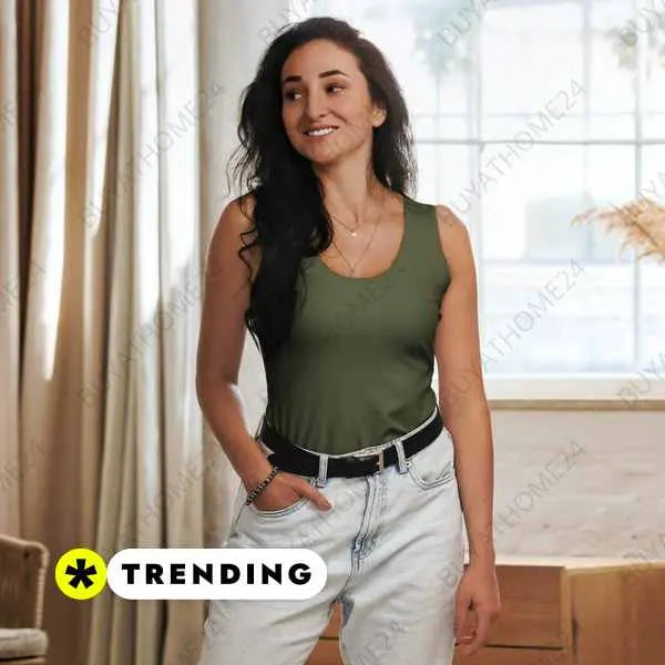 Damen Sport Tanktop von BUYATHOME24 aus atmungsaktivem Stretch-Material, in XS bis XL, bequemes Achselshirt für sportliche Aktivitäten