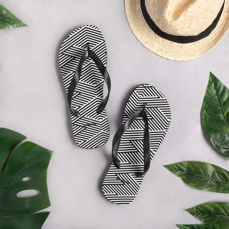 Unisex Flip-Flops von BUYATHOME24 mit Gummisohle, Größe 37-45, bequeme Strand-Sandalen mit Textildruck.
