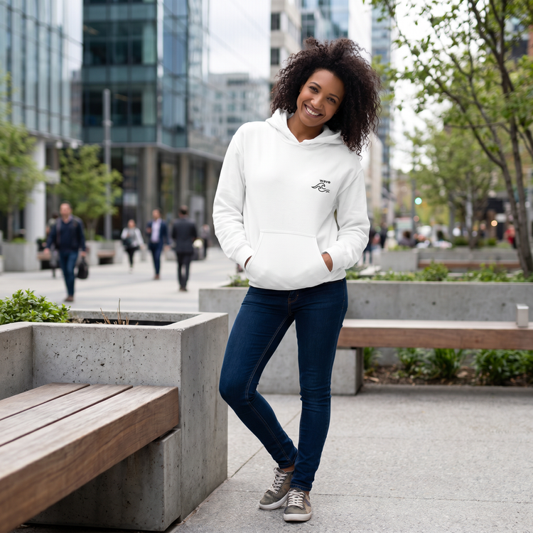 Unisex Stick Hoodie mit Wave Grafik aus Baumwolle in S-5XL, bequemer Kapuzenpullover in verschiedenen Größen.