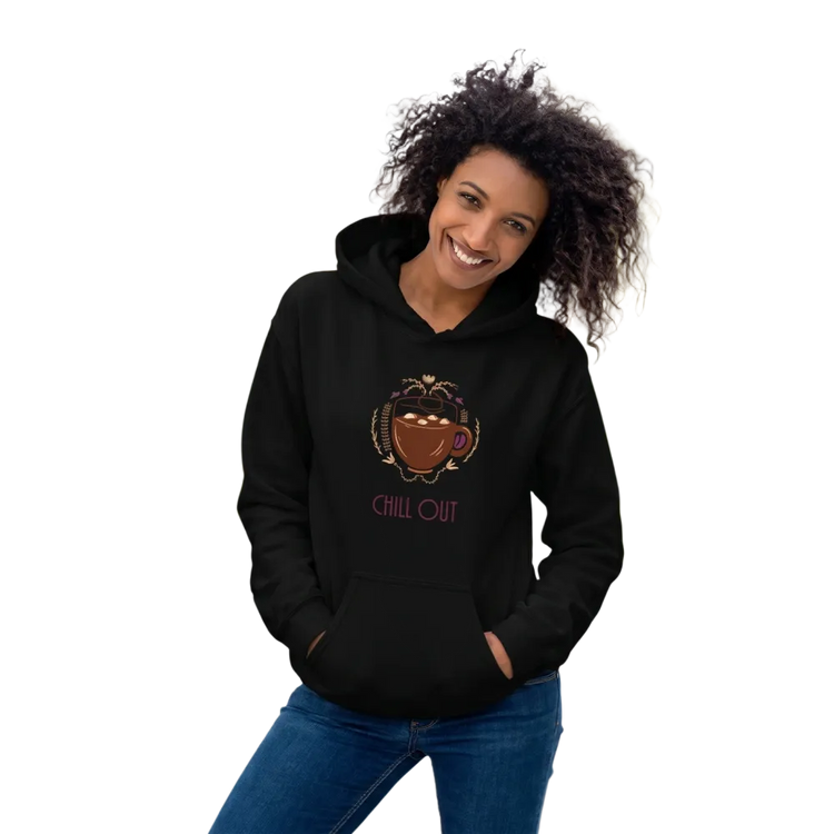 Grafik Damen Hoodie von BUYATHOME24, bequemer Baumwollkapuzenpullover mit bedruckbarem Design, in S bis 5XL erhältlich.