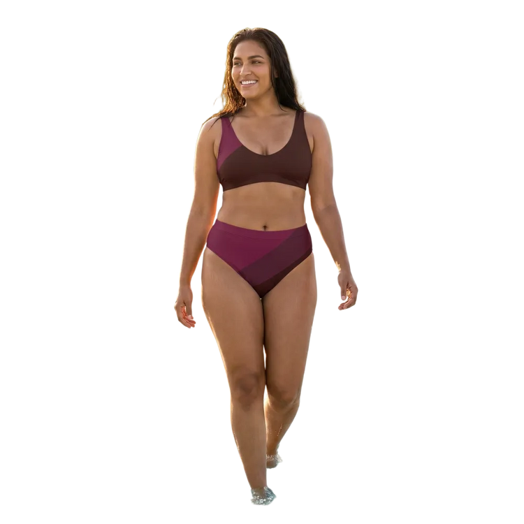 Damen Bikini von BUYATHOME24, schnelltrocknend, zweilagig, in XS bis 3XL, mit farbigen Mustern und verstellbaren Trägern