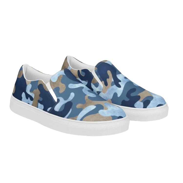 Damen Canvas Slipper von BUYATHOME24 in Größe 35-44, bequeme Freizeitschuhe mit atmungsaktivem Textildruck inheller Farbe