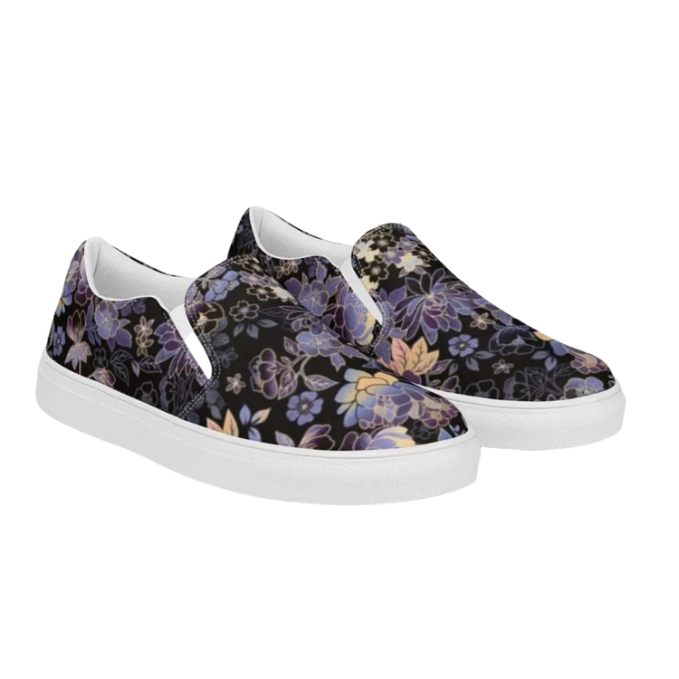 Damen Canvas Slipper von BUYATHOME24, atmungsaktive Slip-On Schuhe in Größe 35-44, bequeme Textil-Slipper auf Bild