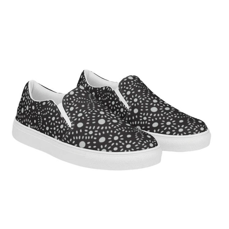 Damen Canvas Slipper von BUYATHOME24, atmungsaktive Freizeitschuhe in Größe 35-44, bequeme Textildruck-Design