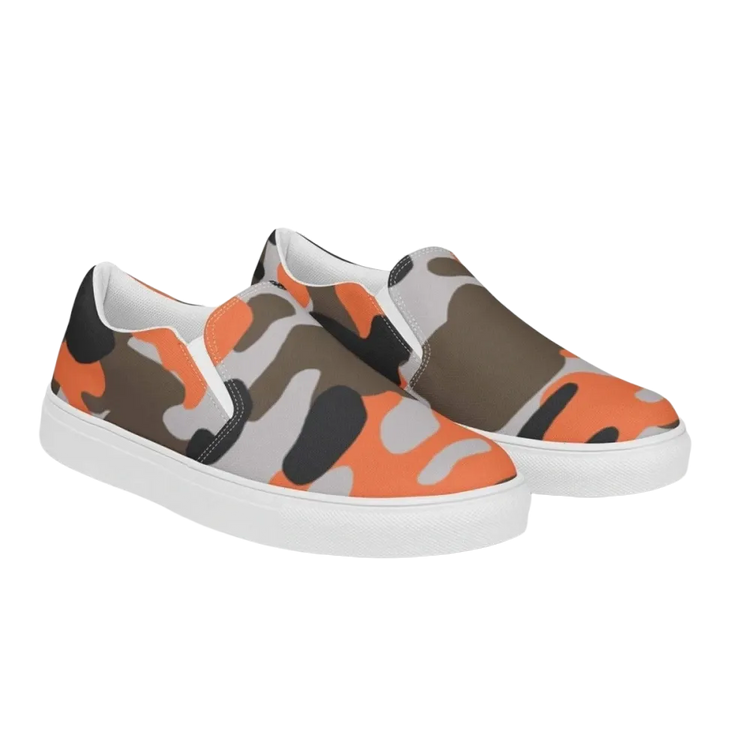 Atmungsaktive Damen Canvas Slipper in Größe 35-44 von BUYATHOME24, bequeme Freizeitschuhe, Textildruck, seitliche Ansicht