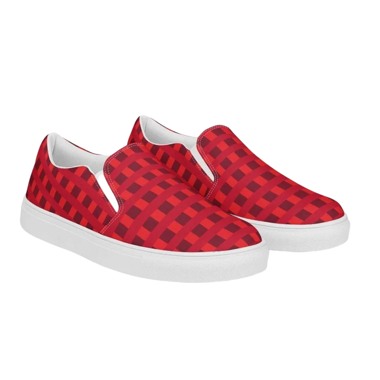 Atmungsaktive Damen Canvas Slipper in Größe 35-44 von BUYATHOME24, bequeme Freizeitschuhe mit Textildruck