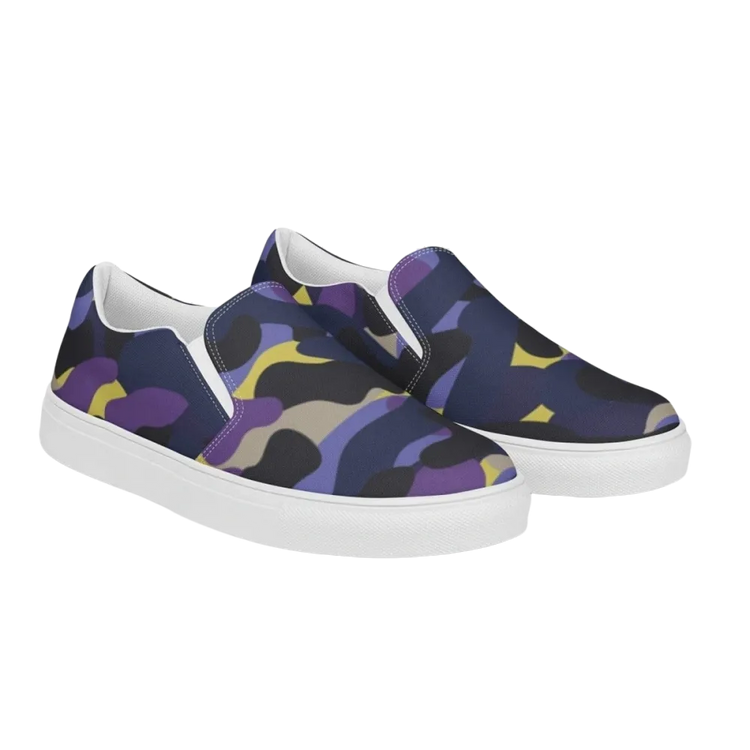 Damens Canvas Slipper von BUYATHOME24, atmungsaktive Freizeitschuhe in Größe 35-44, textile Druck, bequeme Alltagschuhe
