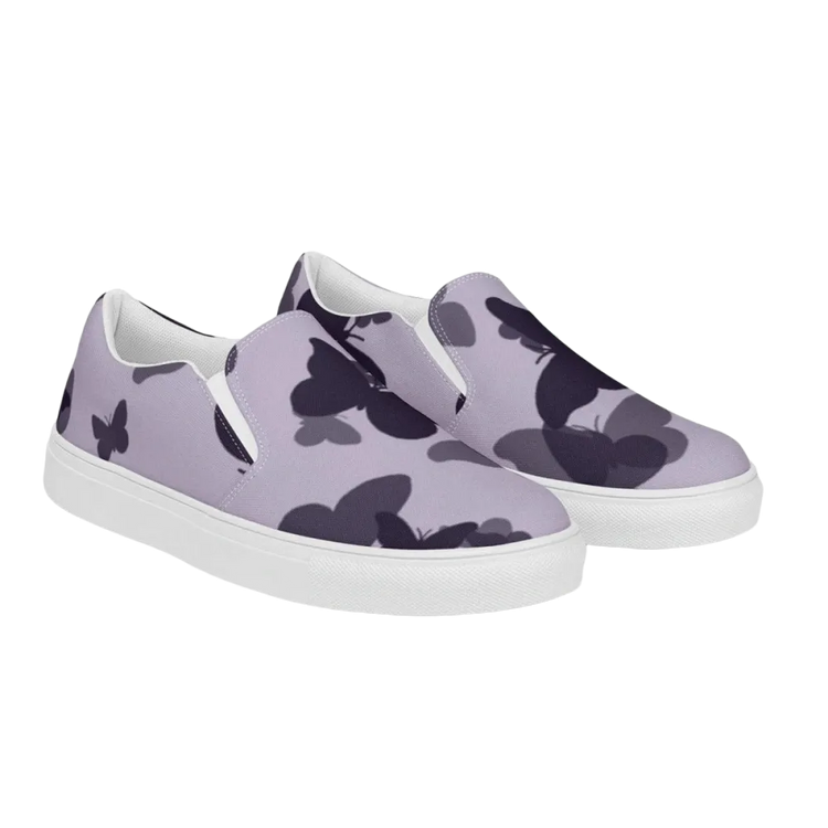 Atmungsaktive Damen Canvas Slipper von BUYATHOME24, bequeme Freizeitschuhe in Größe 35-44, mit Textildruck.