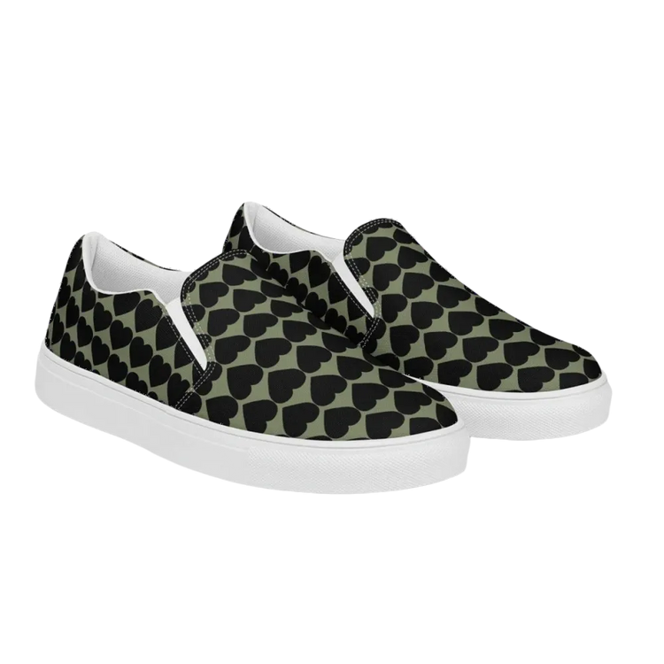 Damen Canvas Slipper von BUYATHOME24 in Größe 35-44, atmungsaktive Halbschuhe aus Textil mit Textildruck.