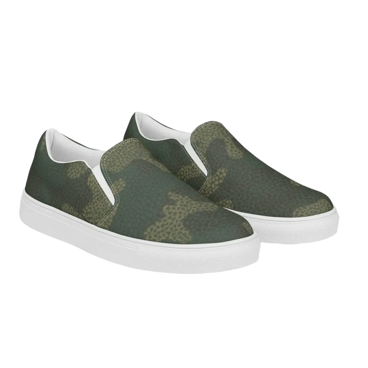 Damen Canvas Slipper von BUYATHOME24, atmungsaktive Schuhe in Größe 35-44, bequeme Textildruck-Design, ideal für Sommer.