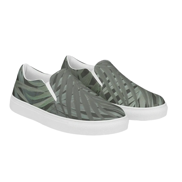 Damen Canvas Slipper von BUYATHOME24, atmungsaktive Schuhe mit EVA-Sohle, in Größe 35-44, beigefarbene Textildruck-Designs