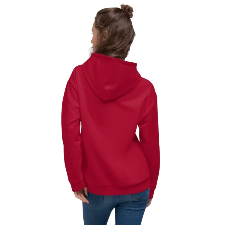 Unisex Hoodie mit Allover-Print in Rot, Damen-Design, Größe XS-3XL, von BUYATHOME24, weicher Stoff und auffälliges Textildruckmuster