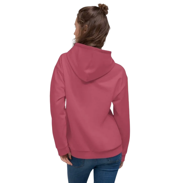 Unisex Hoodie mit Allover-Print in Rosa, Damen-Kapuzenpullover, BUYATHOME24, Größen XS bis 3XL, Textildruck sichtbar