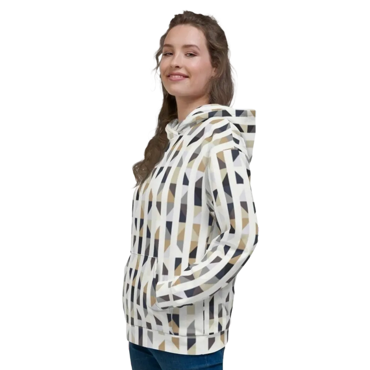 Damen Hoodie mit Allover-Print in XS bis 3XL, unisex Polyester-Kapuzenpullover, modisches Textildruck-Design von BUYATHOME24