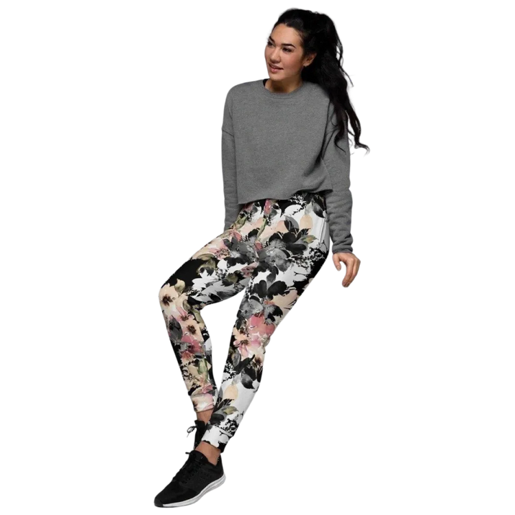 Damen Jogginghose mit Fleece-Futter und Taschen in XS-3XL, bequem und warm, von BUYATHOME24, Textildruck auf der Hose sichtbar