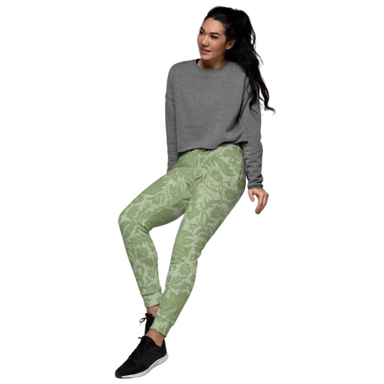 Damen Jogginghose aus Baumwoll-Mix mit Fleece-Futter in XS bis 3XL, bequem und casual, von BUYATHOME24, Textildruck sichtbar