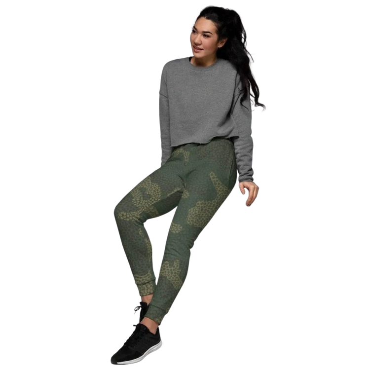 Damen-Fitnesshose von BUYATHOME24, bequeme Jogginghose mit Fleece-Futter, in XS bis 3XL, weiches Textildruck-Design