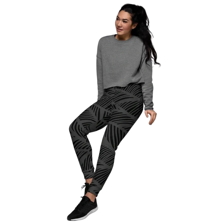 Damen Fitnesshose von BUYATHOME24, bequeme Jogginghose mit Fleece-Futter und Taschen in XS bis 3XL, schlichte Textildruck-Optik