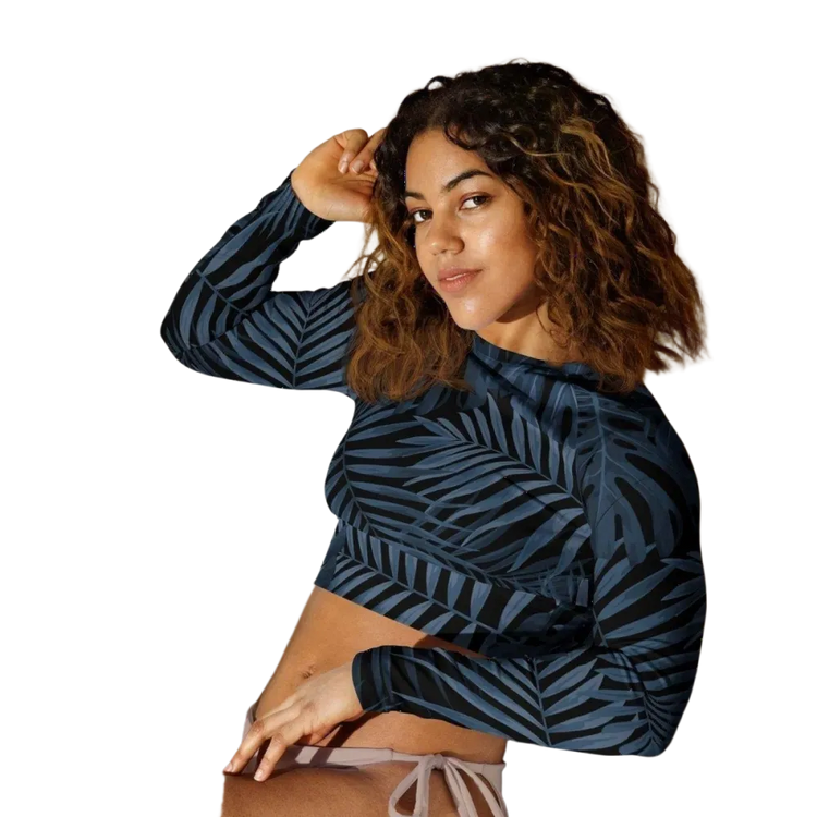 Damen Langarm Crop Top von BUYATHOME24, Fitness Trainingstop in 2XS-6XL, mit Textildruck und sportlichem Design