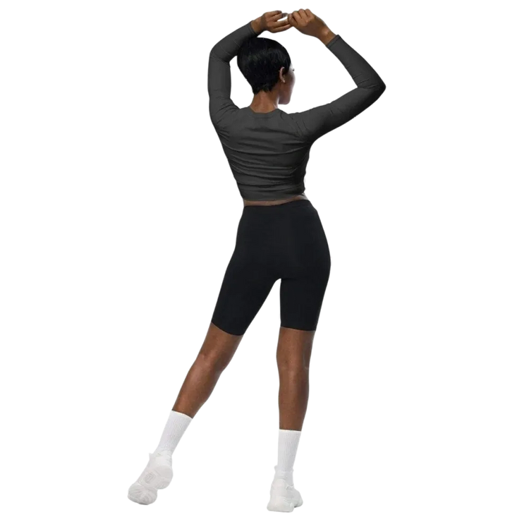 Damen Langarm Crop Top in 2XS-6XL von BUYATHOME24, Bauchfrei, schnelltrocknend, modernes Sport- oder Freizeit-Shirt
