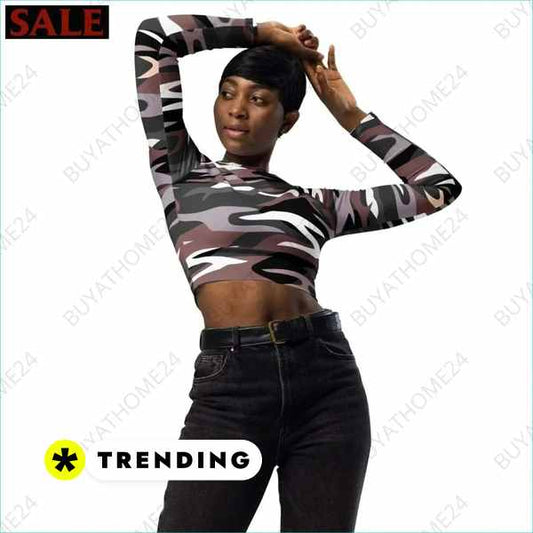 ▻ Trainingstop Bauchfrei I Langarm Crop Top 2XS - 6XL BUYATHOME24®