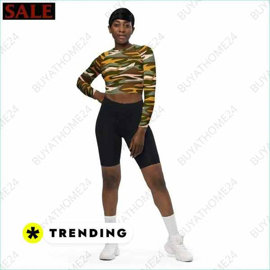 ▻ Trainingstop Bauchfrei I Langarm Crop Top 2XS - 6XL BUYATHOME24®