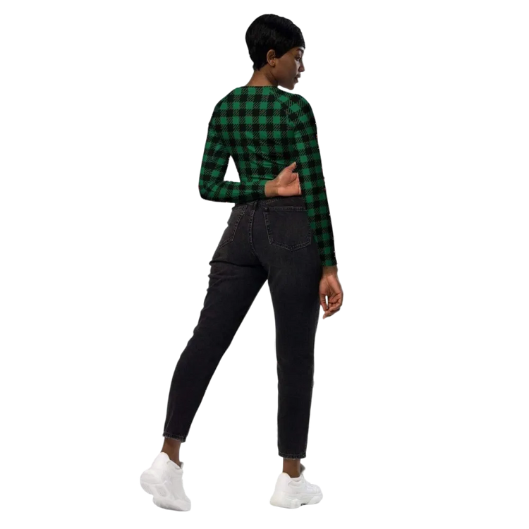 Damen Langarm Crop Top von BUYATHOME24, bauchfrei, elastisch, in 2XS-6XL, bequemes Sport- und Trainingsshirt