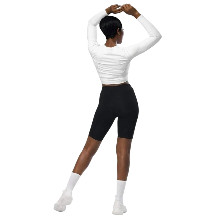Damen Langarm Crop Top von BUYATHOME24, schnelltrocknend, in 2XS bis 6XL, mit Textildruck, bequem und modisch.