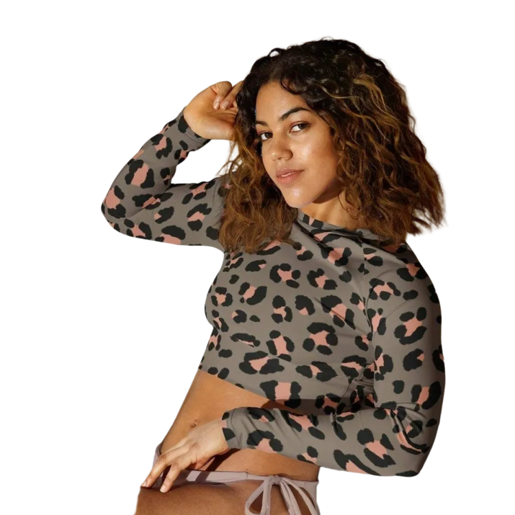 Damen Langarm Crop Top von BUYATHOME24, bauchfreies Trainingstop in 2XS-6XL, mit Textildruck, für sportliche Looks.