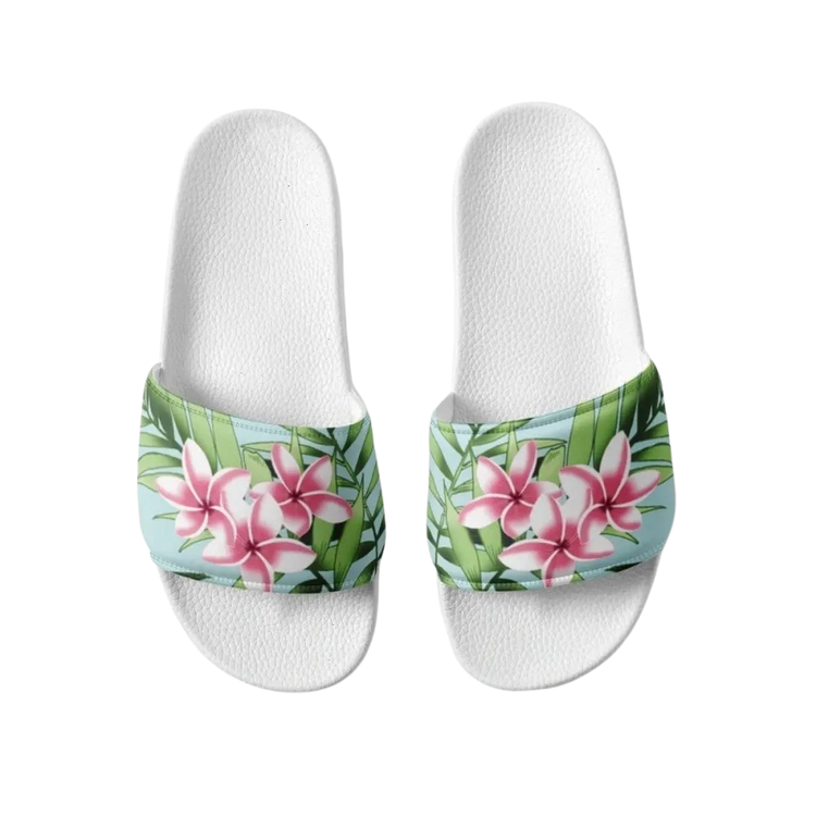 Damen- und Mädchen-Badeschlappen aus Kunstleder in Größe 36-44 von BUYATHOME24, bequeme Sandalen für den Sommer