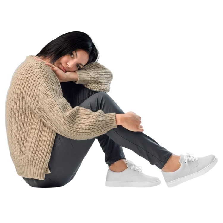 Damen- und Mädchensneaker mit Allover-Print und EVA-Sohle in Größe 35-44, von BUYATHOME24, seitlich fotografiert