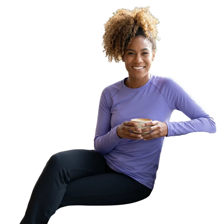 Damen Langarm Sportshirt von BUYATHOME24, Athleisure T-Shirt, bequemes Oberteil in XS bis 3XL, sportliche Passform, softes Material