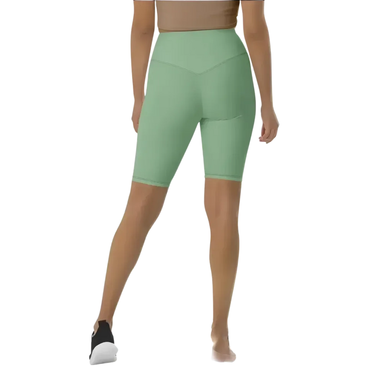 Damen Radlerhose von BUYATHOME24, hohe Taille, schnelltrocknend, in XS bis 3XL, bequemes sportliches Design, Textildruck